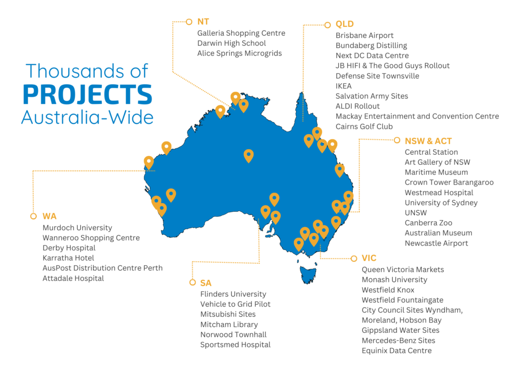 A map showing where we have conducted projects.